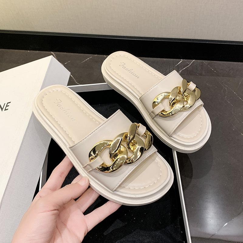 Slippers women's summer outer wear new thick bottom soft bottom temperament beach sandals trendy fashion