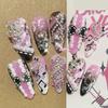 Kawaii Handmade Square Press On Nails Art Party Stickers Cute Flower Panda Bear Animal Custom Acrylic Fake Nails