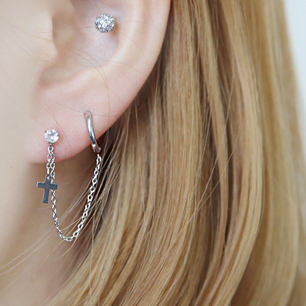 [1+1] Surgical Piercing X Chain (Single Sold)