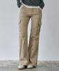 WAARFORWOMAN W1154 D-Ring Cargo Bootcut Pants_Beige