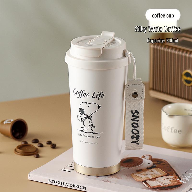 Snoopy 316L Stainless Steel Double Wall Insulated Coffee Cup 500ml белый