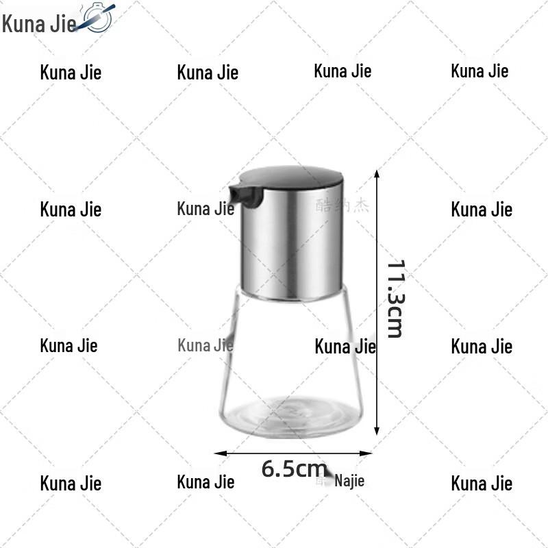 KUNAJIE Stainless Steel & Glass Condiment Dispenser