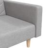 2 Seater Sofa Bed with 2 Pillows Light Grey Fabric