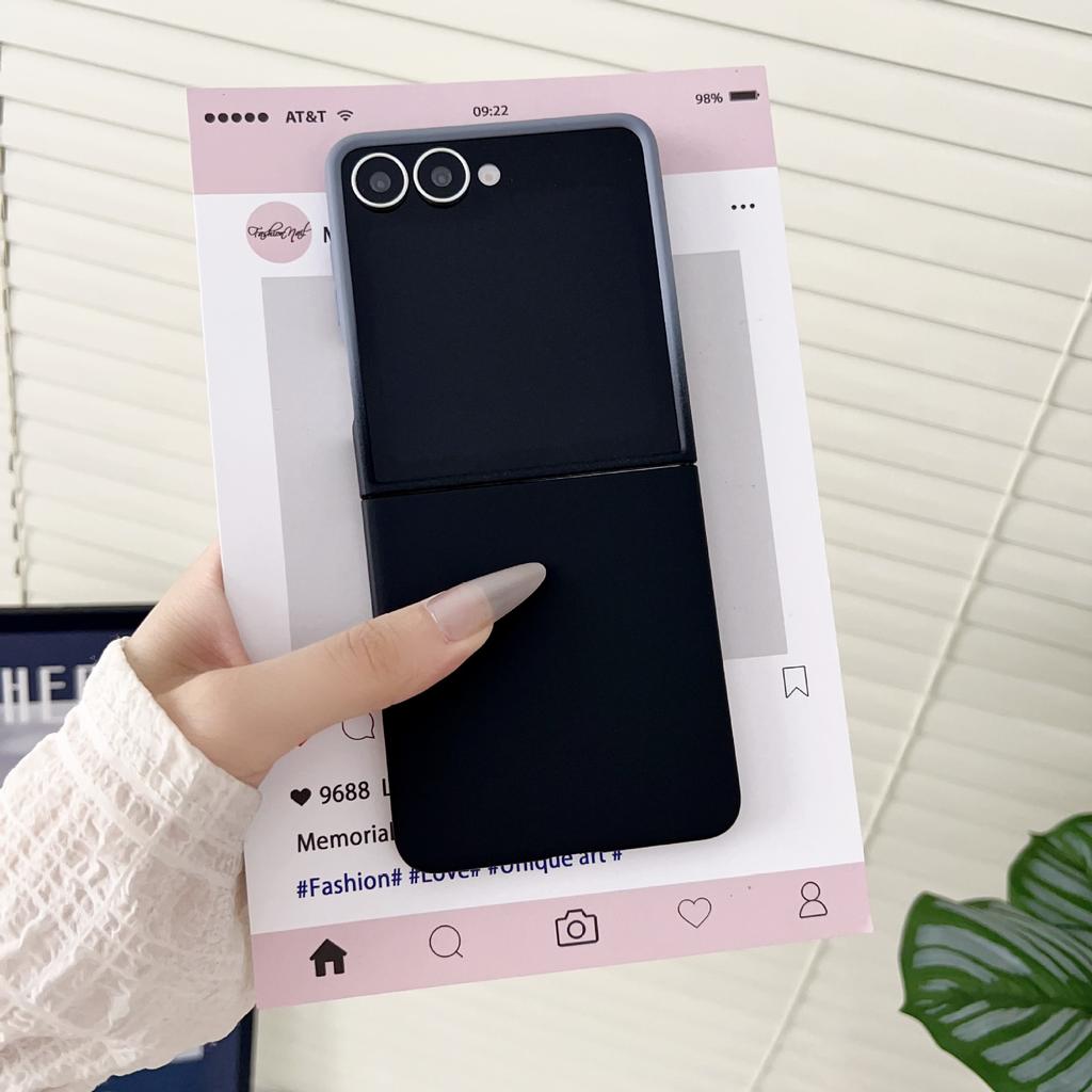 PC Skin Feel Gradient Color Phone Case for Samsung Galaxy Z Flip 7 6 5 4 3 ZFlip5 Flip6 Flip7 FE Large Window Protection Cover