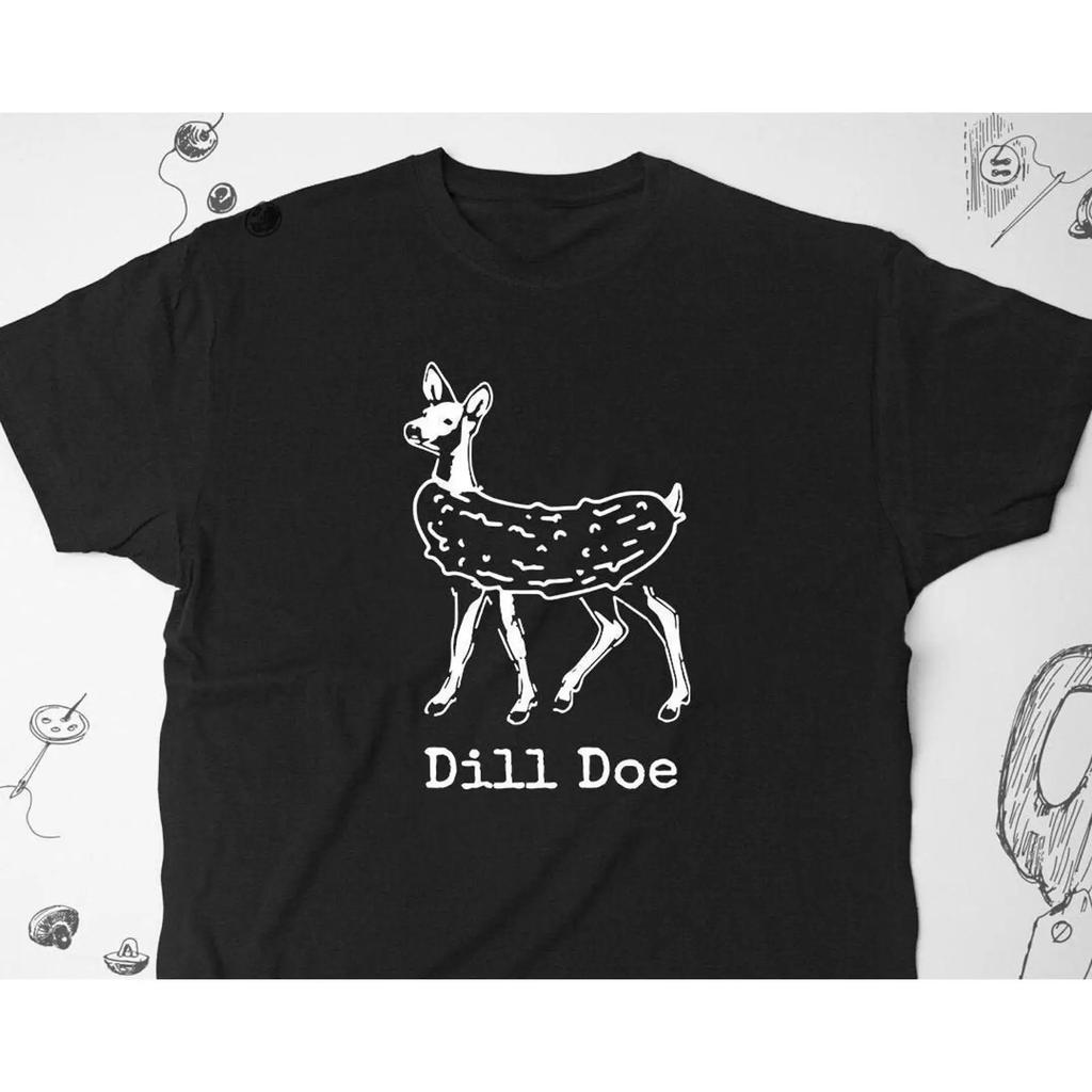 Dill Doe Funny Deer Pickle Humor T Shirt Casual Joke for Unisex Guys vintage Washed Soft Breathable Comfortable fashion