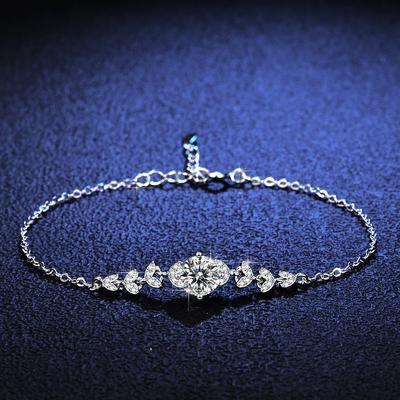 S925 Silver Bracelet Moissanite Bracelet Moissanite Geometric Simple Women's Model
