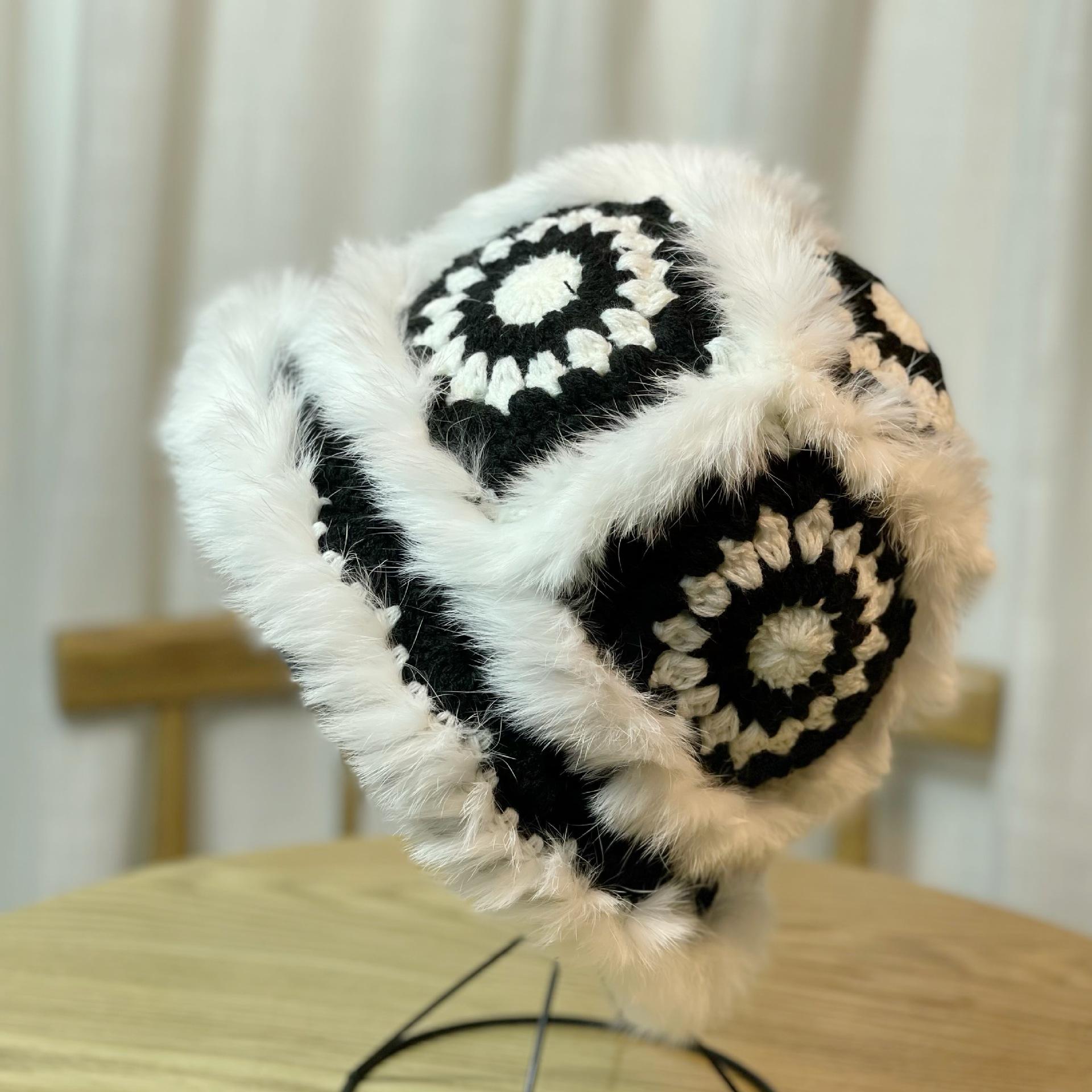 

Шапка плюшевая ручной работы из кроличьего меха для женщин на осень и зиму, пушистая шапка с головой тигра и льва, милая маленькая шерстяная панама, открывающая лицо one size