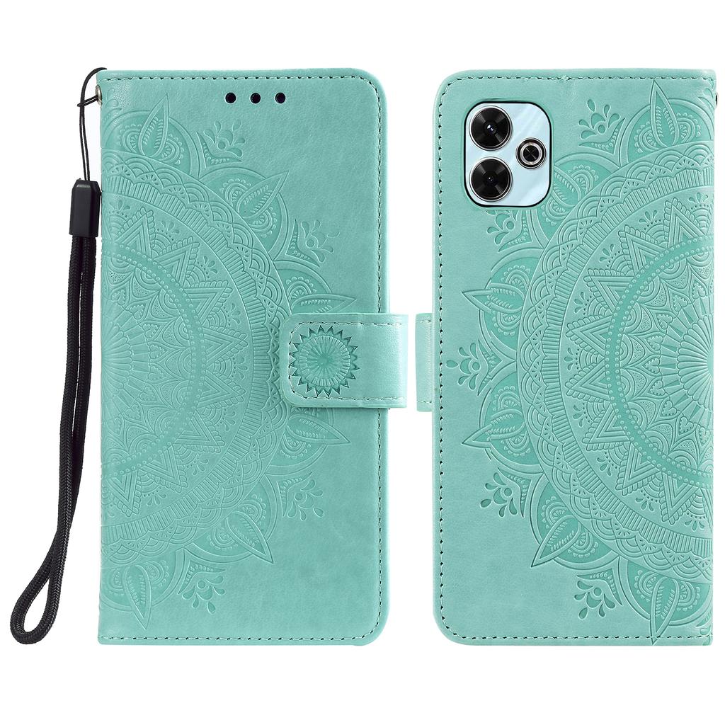 For Xiaomi Redmi 13 5G/4G Phone Case Imprinted Totem PU Leather Wallet Cover with Stand