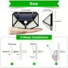 1/2/4/6/8 PCS 100 LED Solar Power Wall Light  1200mAh IP65 Waterproof  Motion Sensor Wall Lights For Garden Outside Decoration