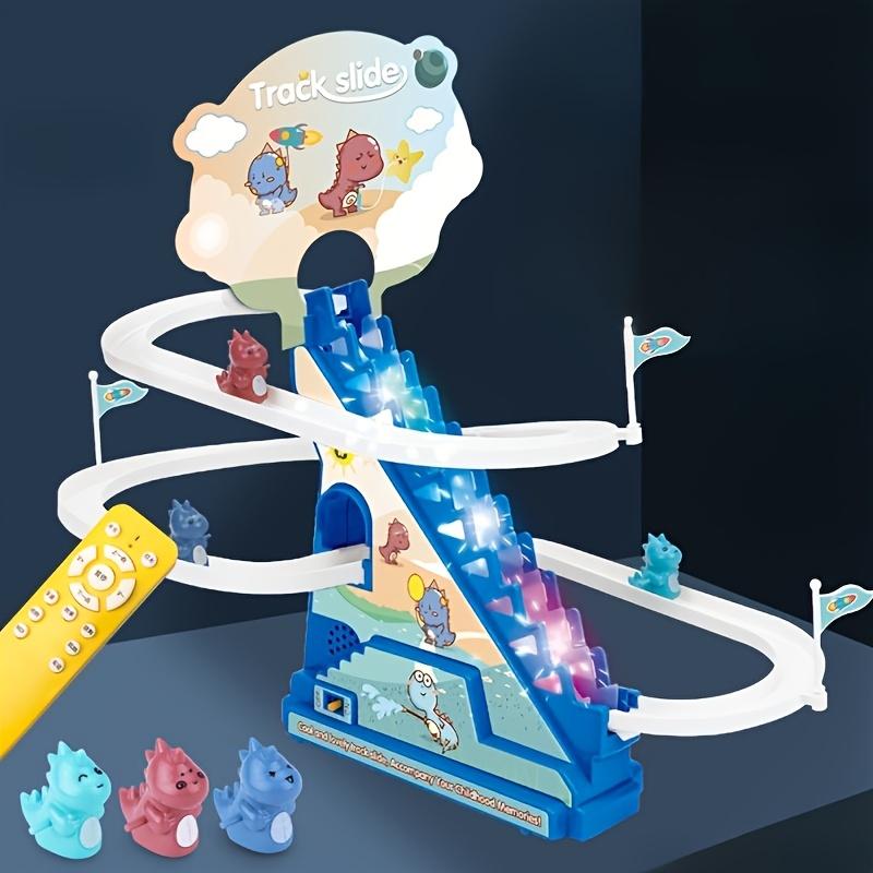 Dinosaur Track Slide Toy, Electric Climbing Stairs, Music Light, Kids Educational Toy, Birthday Gift