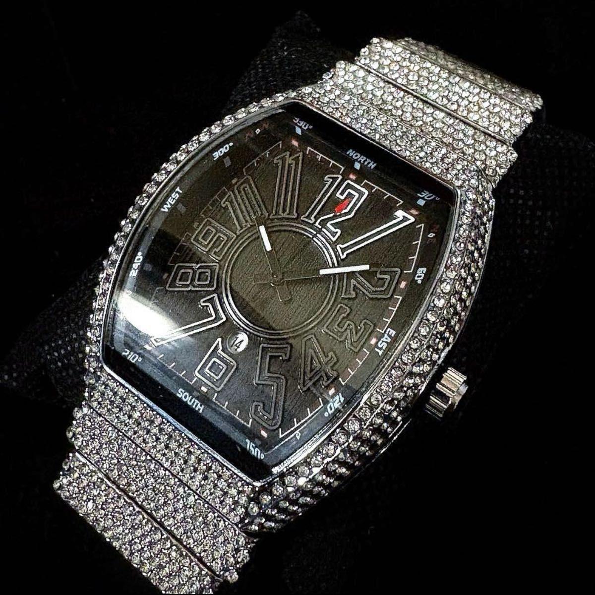 Used Tonneau Bling Homage Watch Hip Hop Watch Iced Out