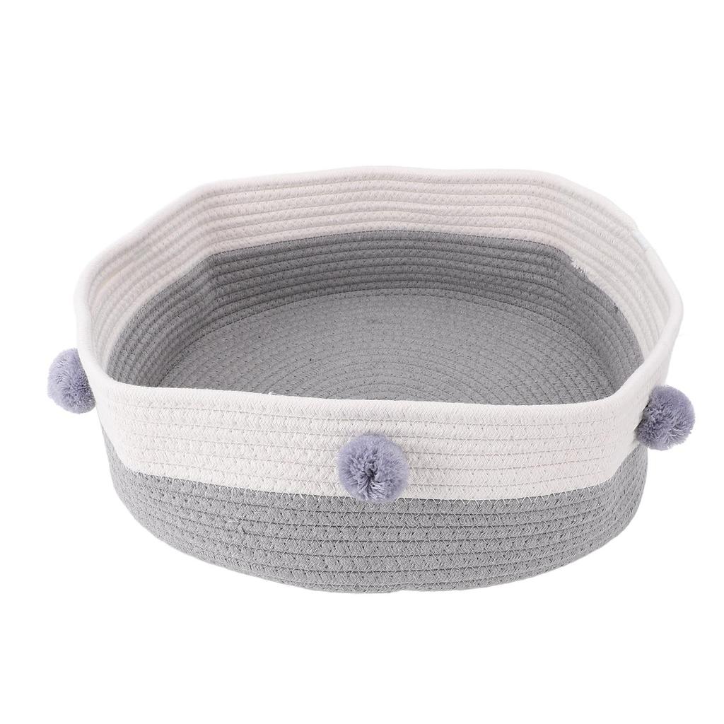 Cat Scratcher Bed Basket Cotton Rope Hand Knitting Stylish Look Cat Sleeping Bed Scratching Mat for Home Indoor