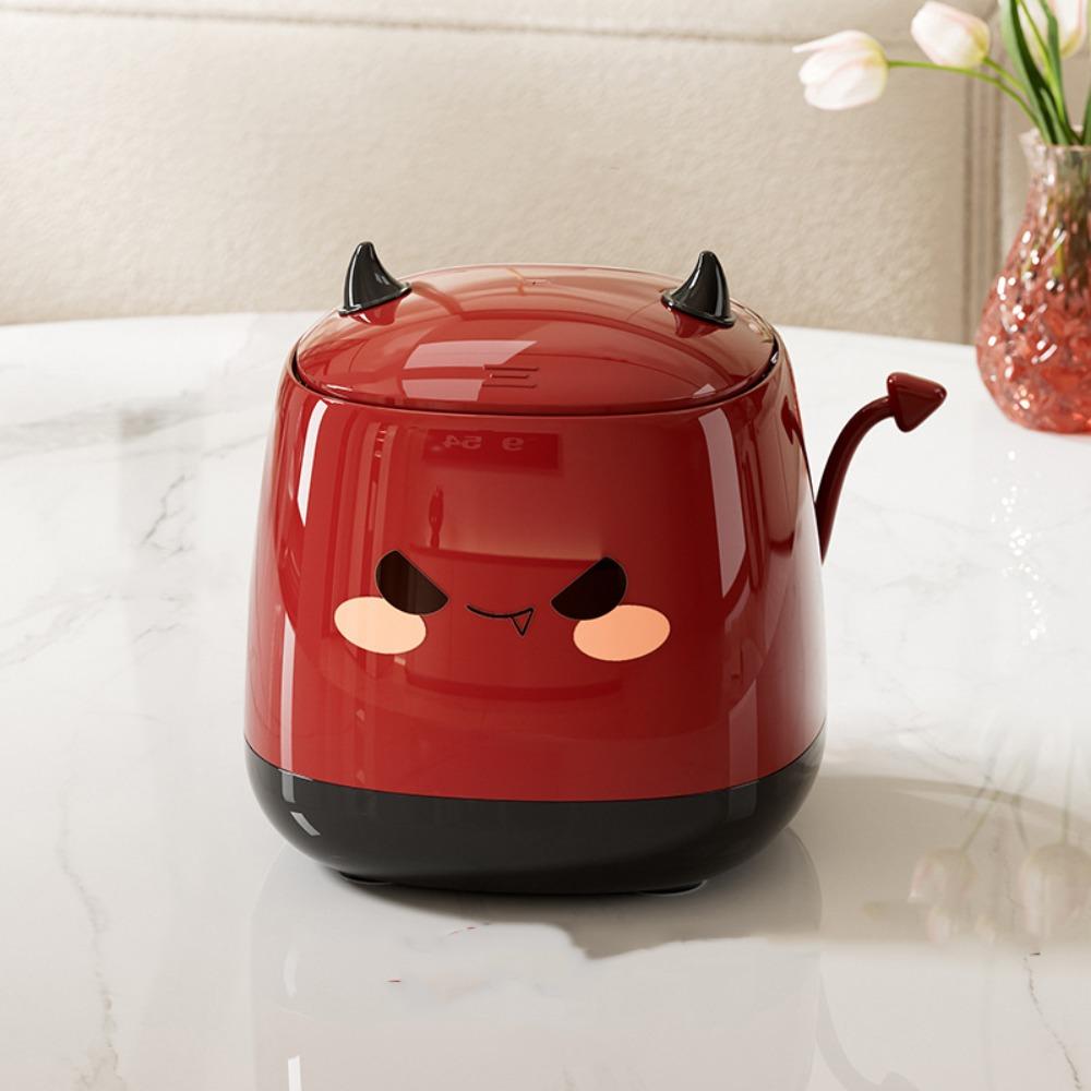 

Мини-мусорное ведро простого дизайна, мультяшная урна, милое настольное мусорное ведро, столовая красный