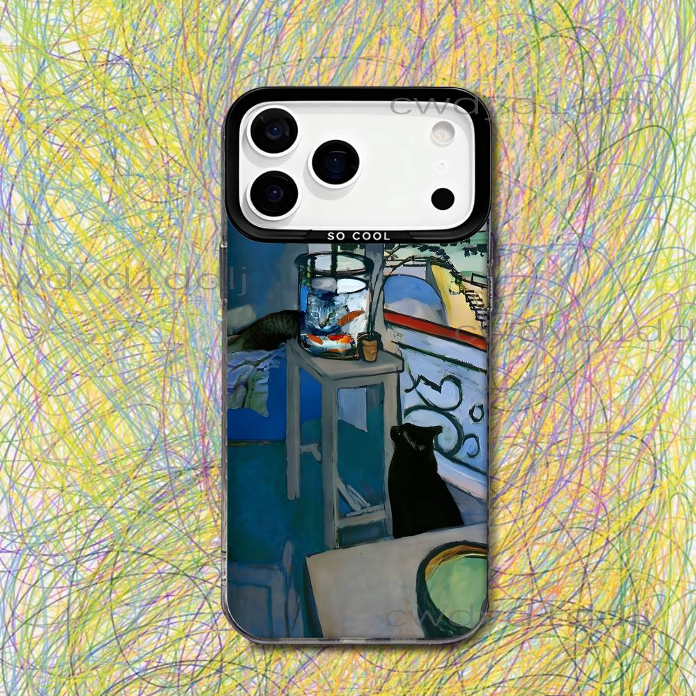 

H-Henri Matisse Paintings Art Phone Case For iPhone 17,16,15,14,13,12,11,X,8,7,Pro,Max,Plus,SE4,Air,Mini IMD Gray Hard Matte iPhone12