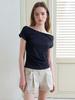 ETMON Off Shirring T-Shirt, Black