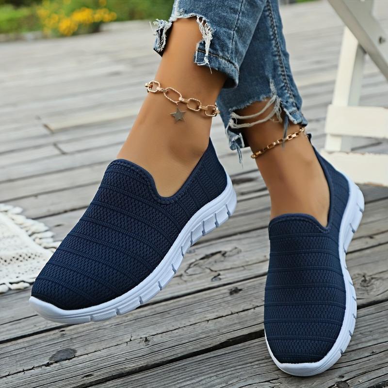 Summer New Europe and The United States Solid Color Casual Shoes A Stirrups Flat Shoes Breathable Lightweight Big Yards Flyknit Shoes