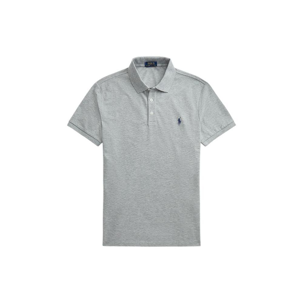 Polo Ralph Lauren Solid Logo Embroidered Pullover Short Sleeve Polo Shirt Men tops Gray MNPOKNI1N820213-050