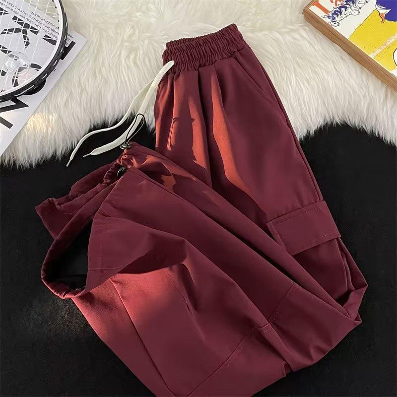 Solid Color Casual Pants Men's Spring and Autumn Trendy Brand Multi-pocket Wide-leg Overalls Men
