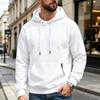 Herren-Farb-Hoodie mit seitlichen Reißverschlusstaschen, lässiges sportliches Sweatshirt