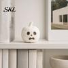 Modern 3D Printed Home Decor Mummy Pumpkin Skull Figurine for Halloween Decorations, Small Tabletop Accents with Funny Expressions Office Desk