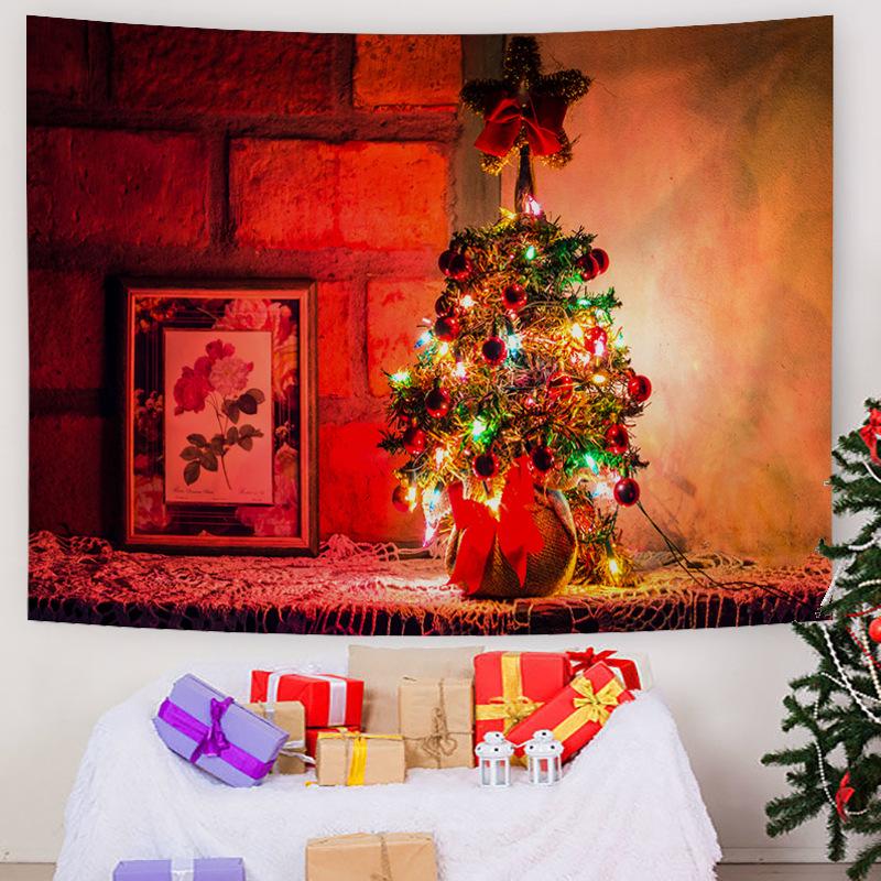 Customizable Christmas Backdrop Nordic-style Cross-border E-commerce Fireplace Tapestry Home Decor Photo Prop Hanging Cloth
