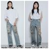 WEGO Unisex Distressed Denim Denim Vintage American Size Denim Men's Wide-Leg Pants, Trousers, Bottoms, Streetwear, Casual, Spring, Summer, Autumn,