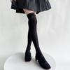 Damenstrümpfe, Baumwolle, dünn, atmungsaktiv, Kniestrümpfe, Oberschenkelstrümpfe, Schulmädchen, einfarbig, lange Socken, Oberschenkelstrümpfe