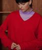 MELLY&ROSE Meli Pure Wool V-Neck Pullover (319230)_Red