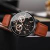 2PCS/Set Men Business Watches Arabic Dial Male's Quartz Watch Fashion Leather Strap Wristwatches Reloj Hombre
