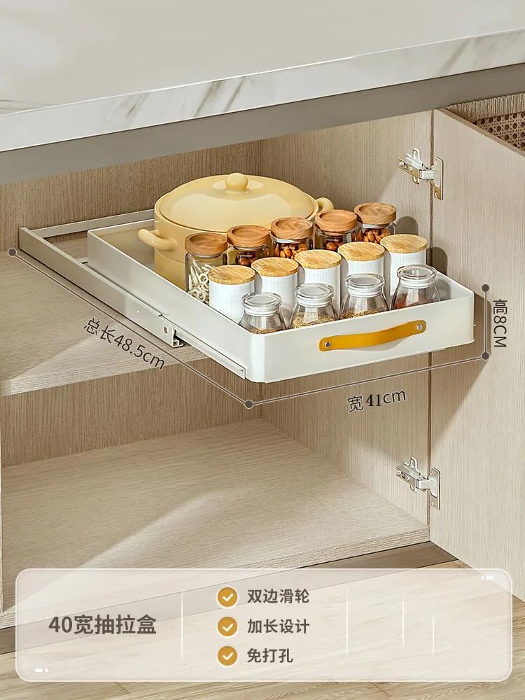 Kitchen Sliding Dish Bowl Storage Rack Cabinets Drawers  Drying Rack Kitchen Organizer Sink Tableware Accessories