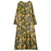 Loose Printed Round Neck Long Sleeve Dress Women's Long Dresses