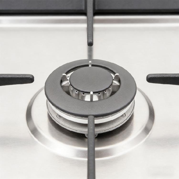 Cooktop Burners Head Set with Divider and Base Efficient Combustion Metal Construction Stable Design for Home Kitchens
