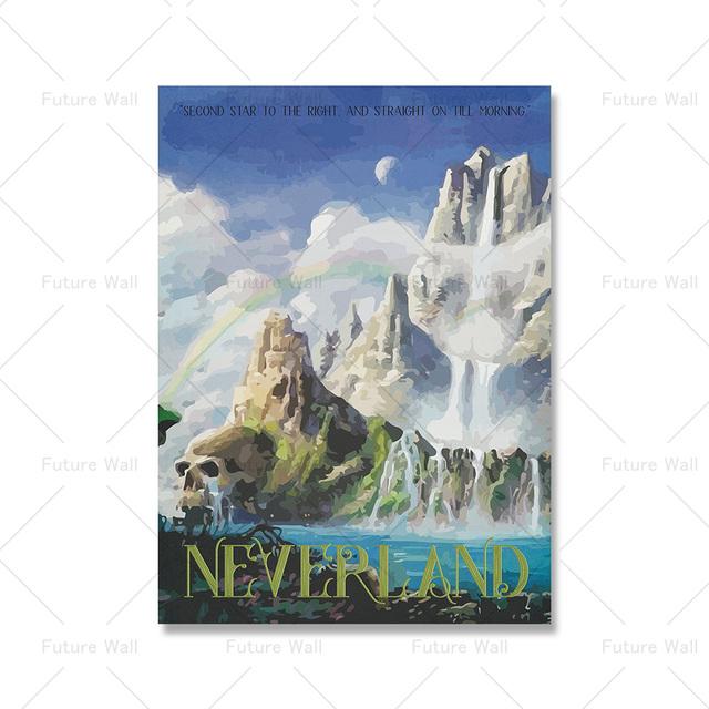 Póster de paisaje urbano de viaje de fantasía, impresión decorativa de Narnia