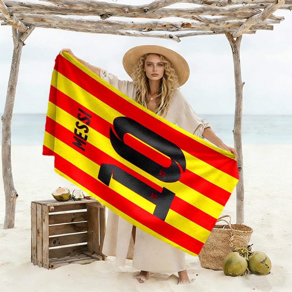 Messi's Legacy In Soccer Beach Towel Super Soft Microfiber Quickdry Fabric Comfortable Lightweight