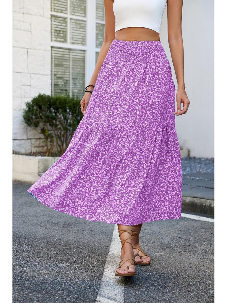 European & American Fashionable Floral High-Waisted Skirt for Women 2026