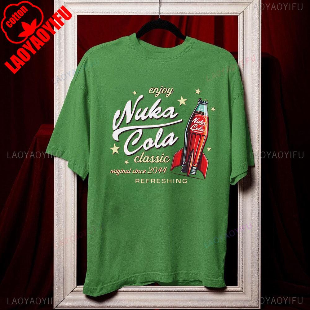 Nuka Cola Fallout Unisex Softstyle Cotton T-Shirt Funny Tshits Vintage Red T Shirt 2044 Tee Tops Fan Gift Ropa Hombre Harajuku