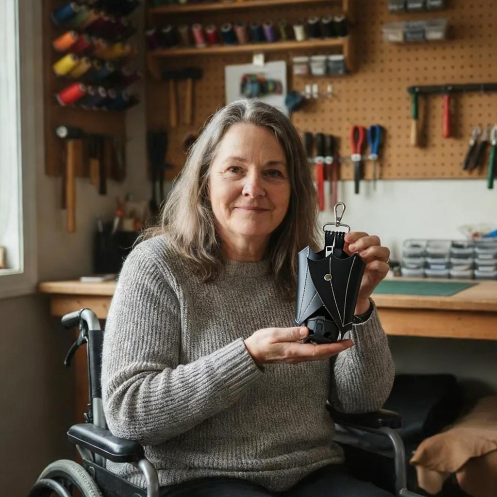 20cm PU Leather Bat Gothic Coin Purse with Foldable Wings Keychain Change Purse for Shopping Travel Work School Outdoor DailyUse