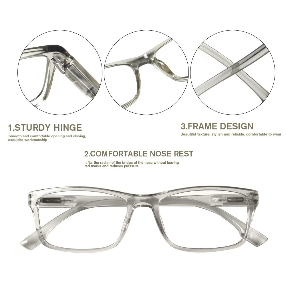 TUREZING Presbyopia Eyeglasses Cozy To Wear- Diopter Eyeglasses Men and Women Blue Light Blocking Flexible Spring Hinge
