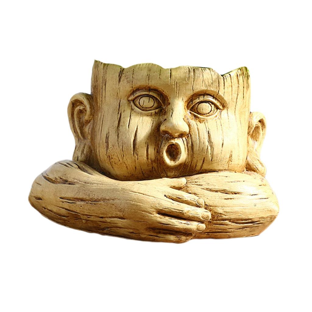 Resin Flower Vase, Creative Human Head Shape Planter Pot Ornaments Home Decor Nordic