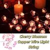 Waterproof Cherry Blossom Fairy Lights 20/10LEDS 1M/2M LED String Lights Battery Powered Decorations Pink Flower String Lamps