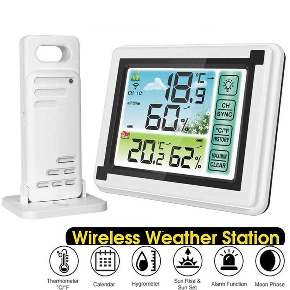 Indoor/outdoor Wireless Thermometer Large Colorful Screen Temperature Humidity Monitor Weather Station Clock single#1