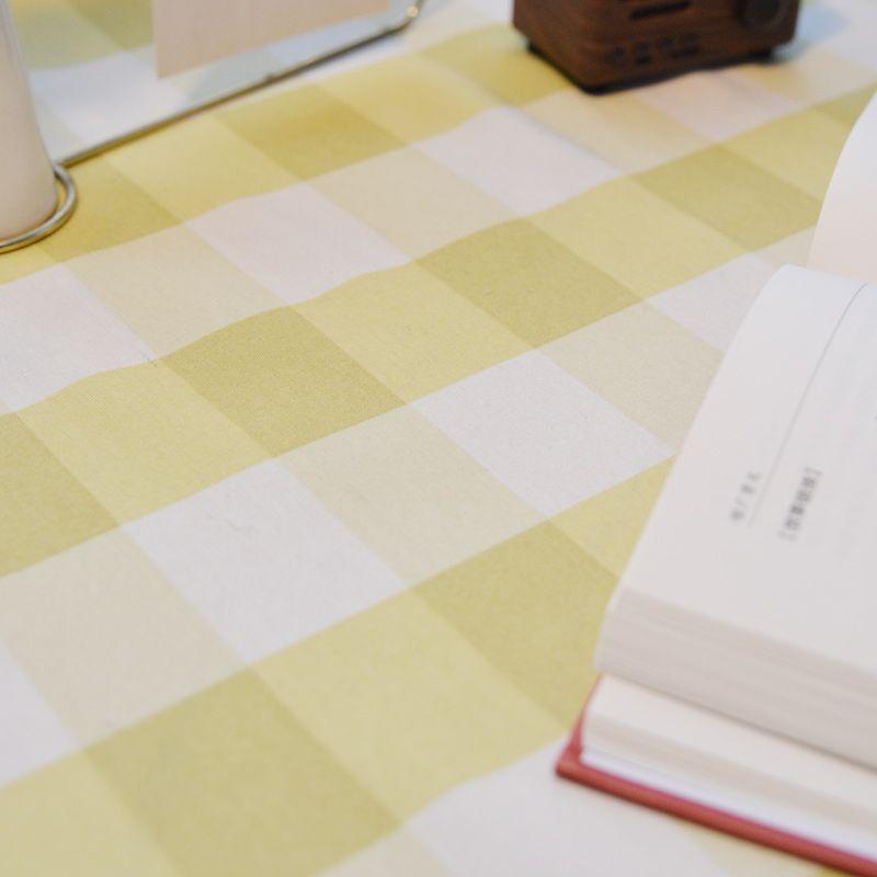 

Minimalist Gingham Small round Table Cloth Dust Cover Fabric Rectangular Cotton Linen Home Tablecloth Fresh Literature and Art Desk Cloth Grass Green Big Gingham 60 * 60cm