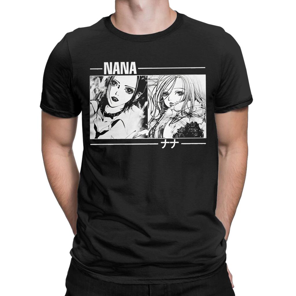 Nana Anime Sketch TShirts Men Women Osaki Kawaii Cartoon Funny Cotton Tee Shirt Crew Neck Short Sleeve T Shirt Plus Size Tops