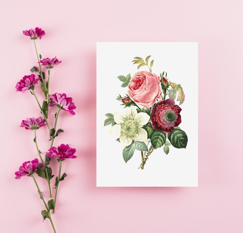 Poster Blumenstrauß Vintage