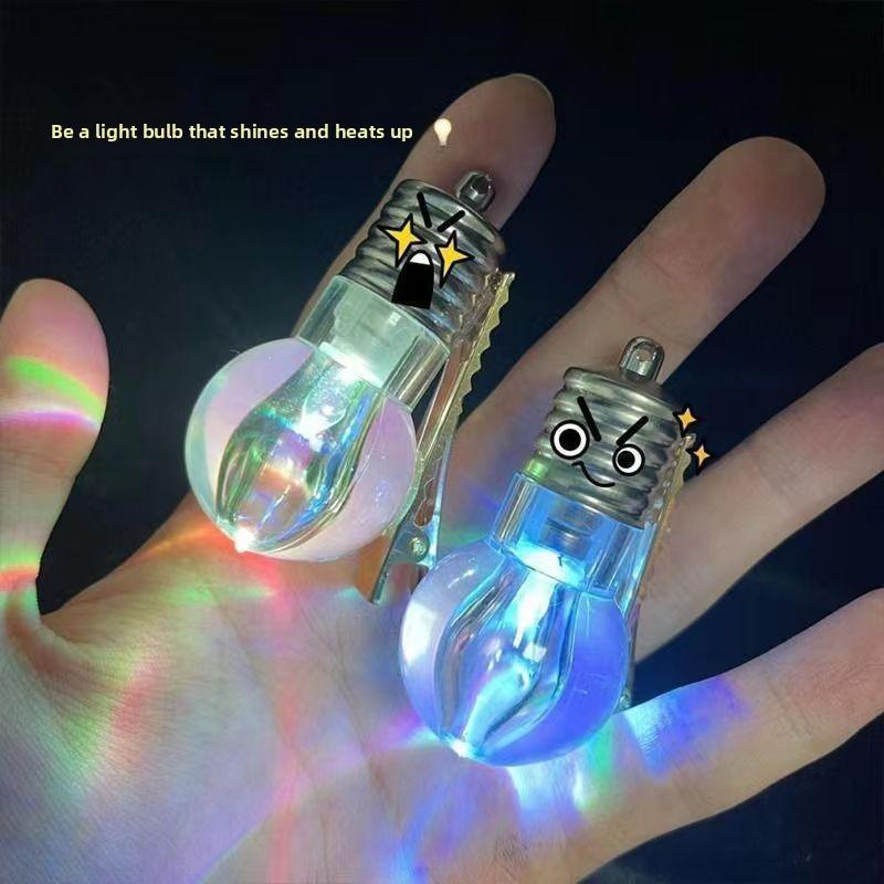 LED Light Bulb Hair Clip for Women Funny Glowing Hairpin Flashing Bangs Clipper Quirky Hair Accessory for Parties and Events