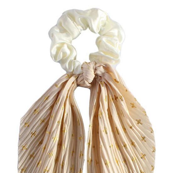 Long Style Hair Rope High Elastic Handmade Pleated Long Bowknot Ribbon Hair Tie Adjustable Hair Accessories