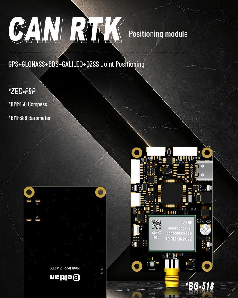 North Sky ZED-F9P Geomagnetic Compass & Barometer GNSS RTK Module