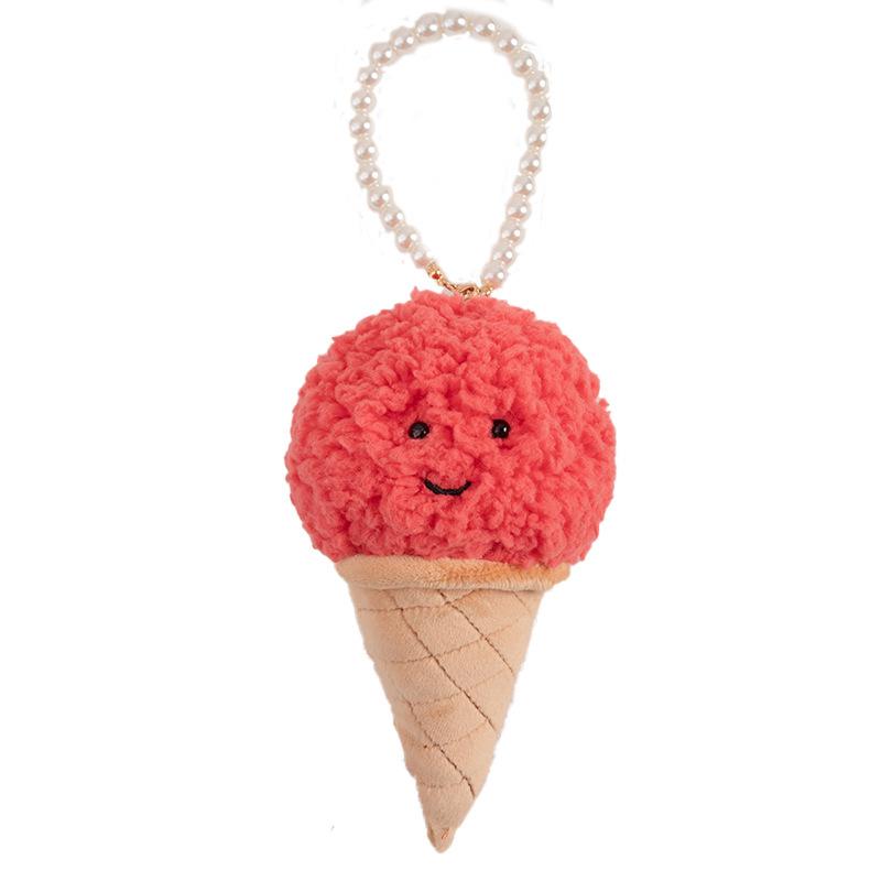 Cartoon Creative Dopamine Cone Ice Cream Plush Doll Pendant Doll Bag Hanging Ice Cream Keychain