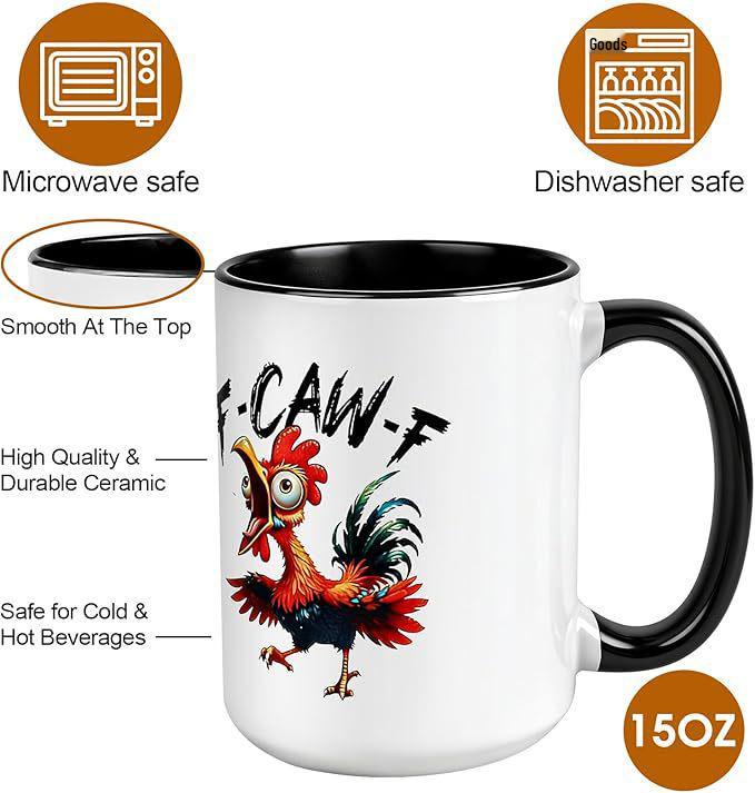 Cross Rooster Ceramic Mug - New Chicken Design for Halloween