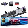 Mirror-Type 4K Dash Cam [2026 Innovative Model, 12-inch Large IPS Screen, 64GB SD Card] with GPS, Front and Rear Cameras, IMX589 Sensor, 170-Degree Wi